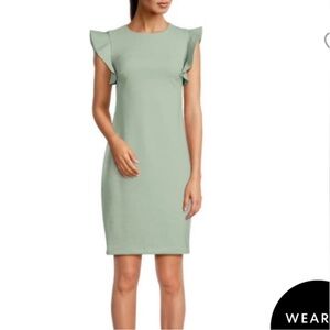 Calvin Klein Mint Ruffle Sleeve Mini Dress
